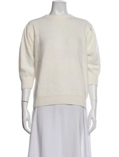 Pre-owned Caroline Constas Angora Crew Neck Sweater W/ Tags In White