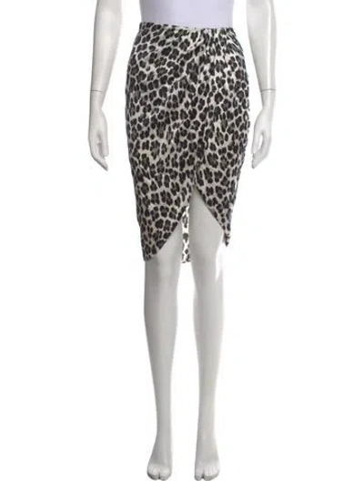 Pre-owned Caroline Constas Animal Print Mini Skirt In Grey