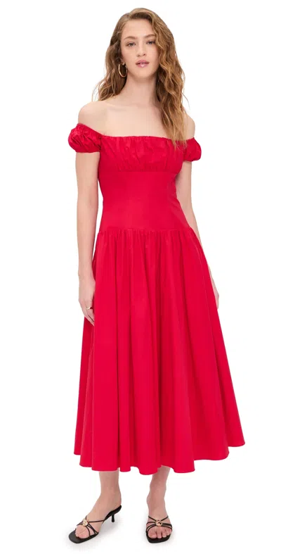 Caroline Constas Augusta Drop Waist Dress High Risk Red