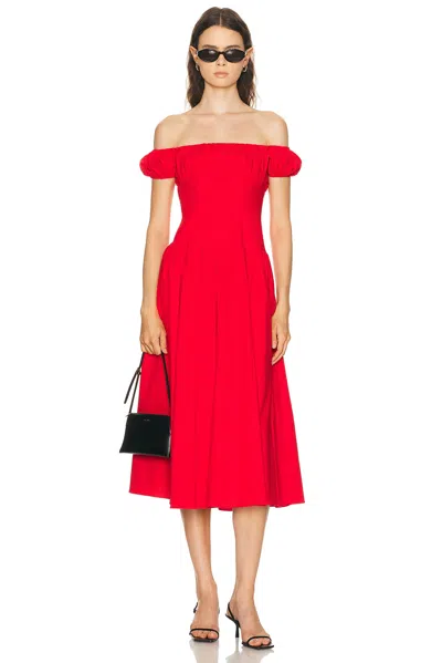 Caroline Constas Augusta Drop Waist Maxi Dress In Red