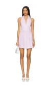 Caroline Constas Aya Open-back Collared Mini Dress In Mauve & Ivory Combo