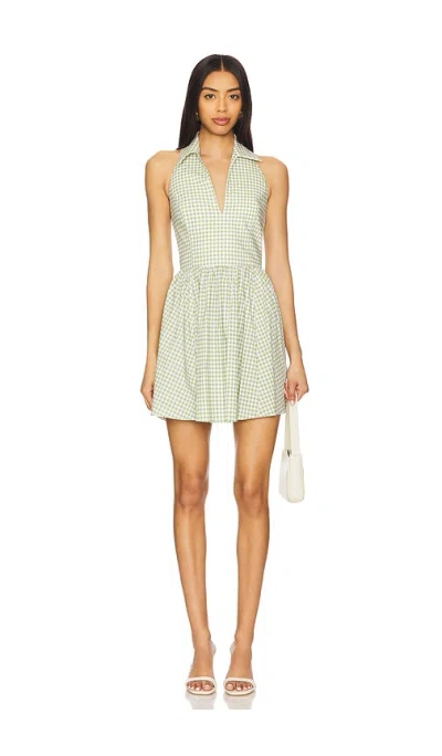 Caroline Constas Aya Mini Dress In Spinach Gingham