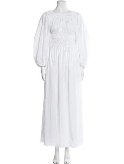 Pre-owned Caroline Constas Bateau Neckline Long Dress W/ Tags In White