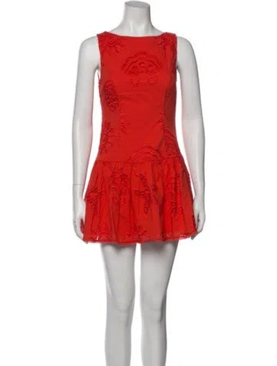 Pre-owned Caroline Constas Bateau Neckline Mini Dress W/ Tags In Orange