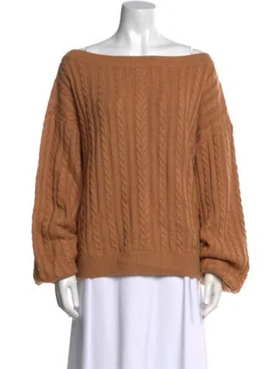 Pre-owned Caroline Constas Bateau Neckline Sweater In Neutral