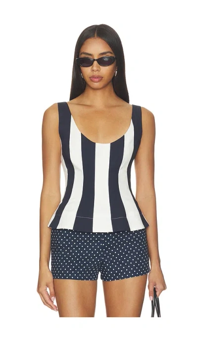 Caroline Constas Brielle Sleeveless Top In Blue