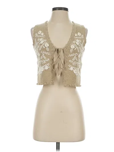 Pre-owned Caroline Constas Cardigan Sweater In Tan