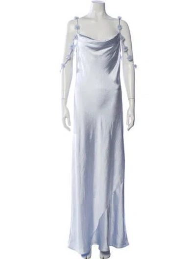 Pre-owned Caroline Constas Cowl Neck Long Dress W/ Tags In Blue