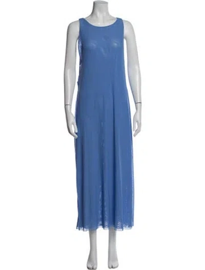 Pre-owned Caroline Constas Crew Neck Long Dress In Blue