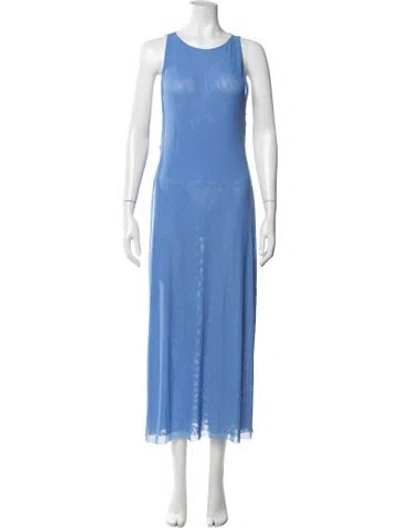 Pre-owned Caroline Constas Crew Neck Long Dress In Blue