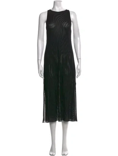 Pre-owned Caroline Constas Crew Neck Midi Length Dress W/ Tags In Black