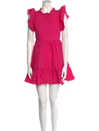 Pre-owned Caroline Constas Crew Neck Mini Dress In Pink