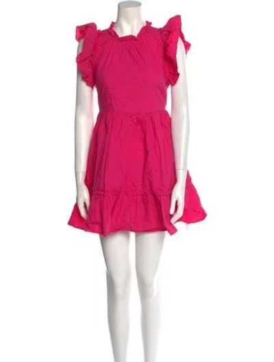 Pre-owned Caroline Constas Crew Neck Mini Dress In Pink