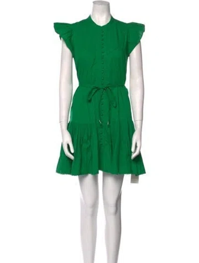Pre-owned Caroline Constas Crew Neck Mini Dress W/ Tags In Green