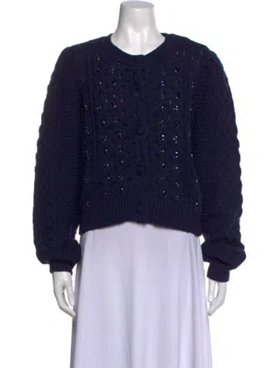 Pre-owned Caroline Constas Crew Neck Sweater W/ Tags In Blue