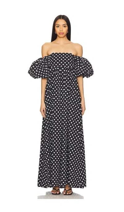 Caroline Constas Emilia Maxi Dress In Black White Polka Dot