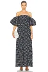 Caroline Constas Emilia Ruched Empire Maxi Dress Black/white In Black & White Polka Dot