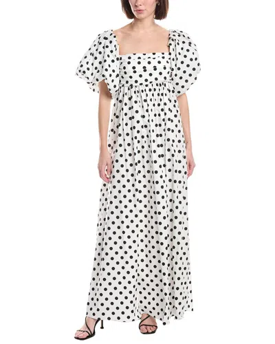 Caroline Constas Emilia Ruched Empire Maxi Dress In White