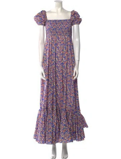 Pre-owned Caroline Constas Floral Print Long Dress In Black