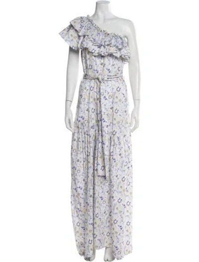 Pre-owned Caroline Constas Floral Print Long Dress In Multi