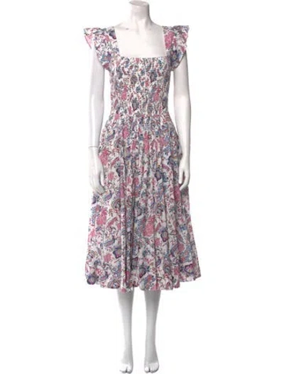 Pre-owned Caroline Constas Floral Print Long Dress In Multi