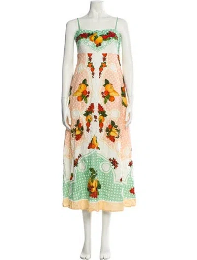 Pre-owned Caroline Constas Floral Print Long Dress In Multi