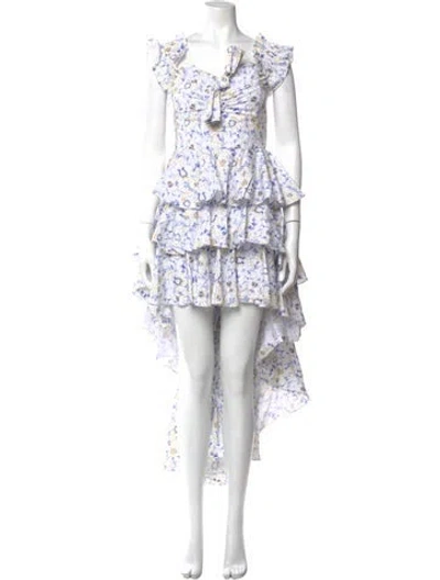 Pre-owned Caroline Constas Floral Print Long Dress In Multi