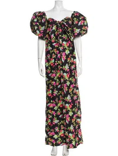 Pre-owned Caroline Constas Floral Print Long Dress In Multi