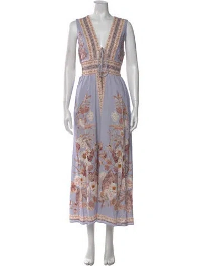 Pre-owned Caroline Constas Floral Print Long Dress In Multi