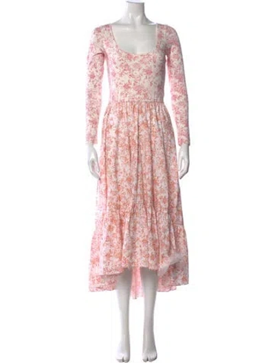 Pre-owned Caroline Constas Floral Print Long Dress In Multi