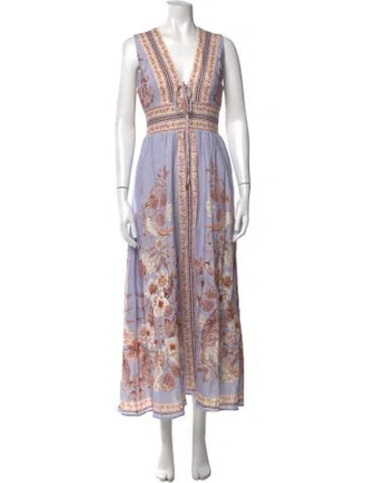 Pre-owned Caroline Constas Floral Print Long Dress In Multicolor