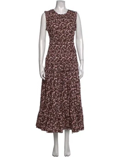 Pre-owned Caroline Constas Floral Print Long Dress In Multicolor
