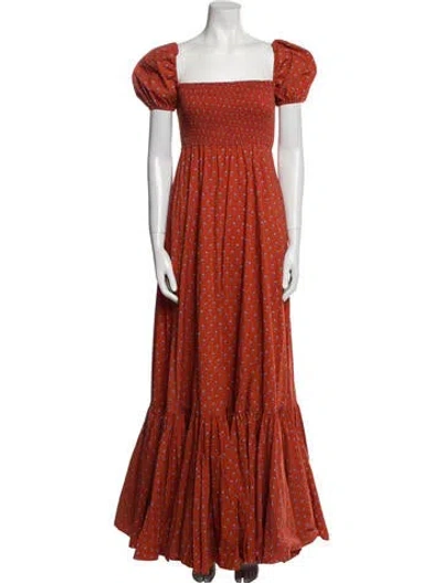Pre-owned Caroline Constas Floral Print Long Dress In Orange
