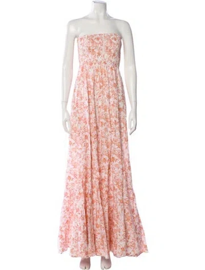 Pre-owned Caroline Constas Floral Print Long Dress In Pink