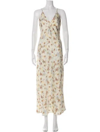 Pre-owned Caroline Constas Floral Print Long Dress W/ Tags In Green