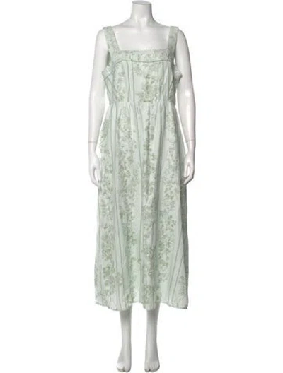 Pre-owned Caroline Constas Floral Print Long Dress W/ Tags In Green