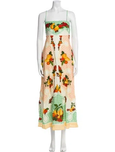 Pre-owned Caroline Constas Floral Print Long Dress W/ Tags In Multi
