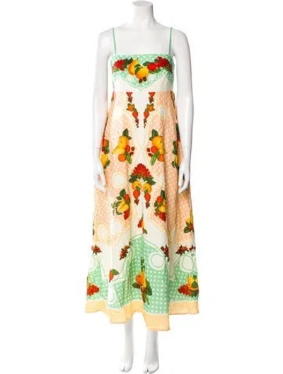 Pre-owned Caroline Constas Floral Print Long Dress W/ Tags In Multi