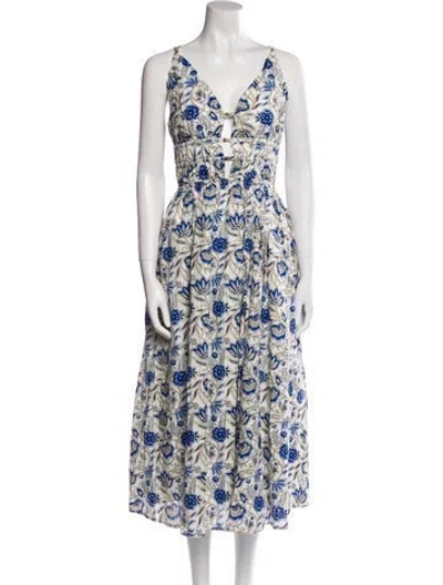 Pre-owned Caroline Constas Floral Print Long Dress W/ Tags In Multi
