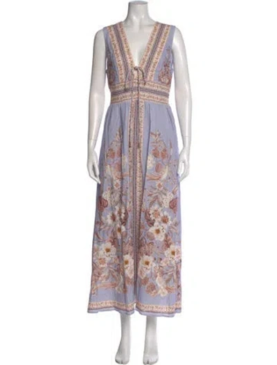 Pre-owned Caroline Constas Floral Print Long Dress W/ Tags In Multi