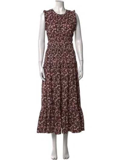 Pre-owned Caroline Constas Floral Print Long Dress W/ Tags In Multicolor