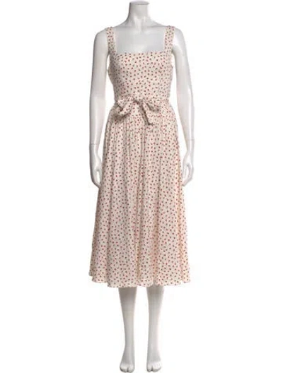 Pre-owned Caroline Constas Floral Print Midi Length Dress In Neutral