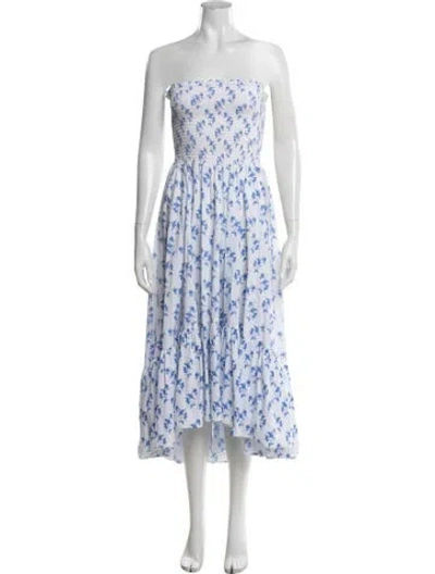 Pre-owned Caroline Constas Floral Print Midi Length Dress In Neutrals
