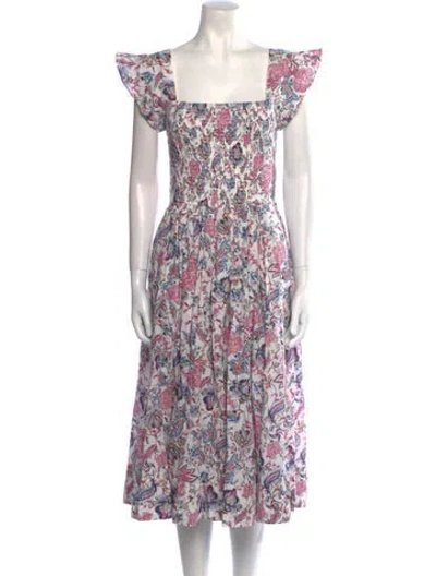 Pre-owned Caroline Constas Floral Print Midi Length Dress W/ Tags In Multi