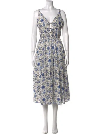 Pre-owned Caroline Constas Floral Print Midi Length Dress W/ Tags In Multicolor