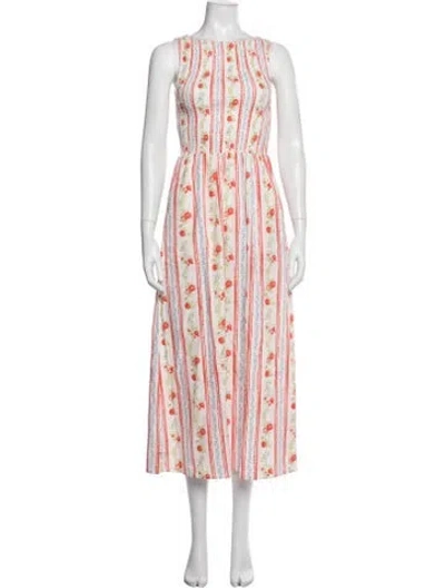 Pre-owned Caroline Constas Floral Print Midi Length Dress W/ Tags In Multicolor