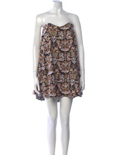 Pre-owned Caroline Constas Floral Print Mini Dress