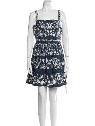 Pre-owned Caroline Constas Floral Print Mini Dress In Blue