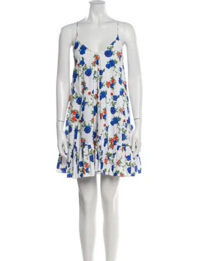 Pre-owned Caroline Constas Floral Print Mini Dress In Multi