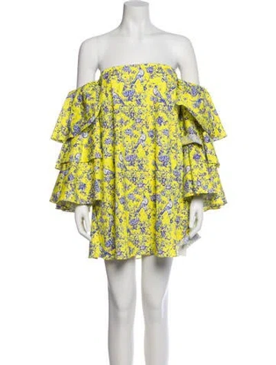 Pre-owned Caroline Constas Floral Print Mini Dress In Multi